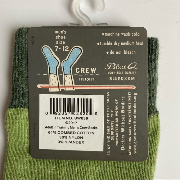 Men’s crew socks from Blue Q in size Men’s 7-12 “Adult in Training” NWT New - Picture 4 of 9